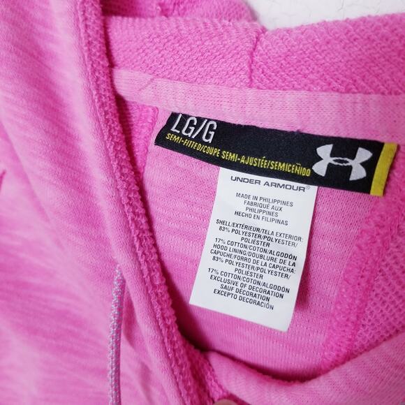 Under Armour Pink Semi-Fitted Crop Hoodie Style #1243125 - Picture 7 of 9